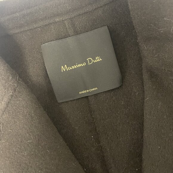 Massimo Dutti Womens Coat Jacket Small S Brown Short Textured Wool 6444/764 NWT - Picture 4 of 9